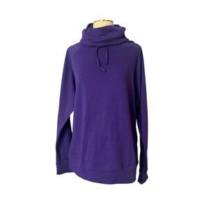 Nike Dri-fit Womens Funnel Neck Drawstring Pullover Sweatshirt Purple Large